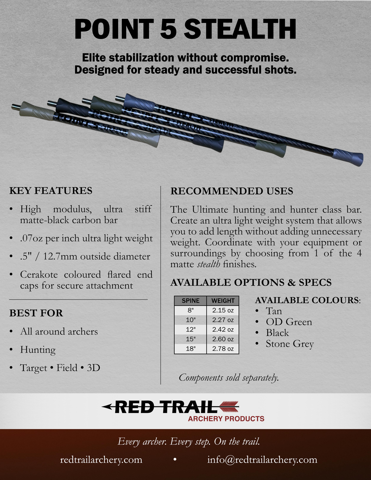 Point 5 Gun Point 5 Stealth Stabilizers – Red Trail Archery